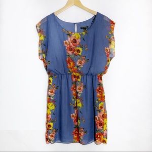City Triangles Blue Floral Blouson Dress